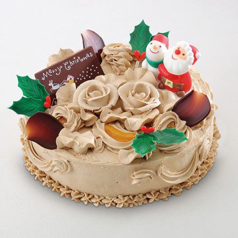 Christmas cake with coffee cream