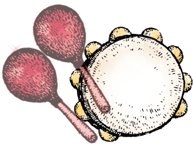 Illustrations of Maracas and Tambaline